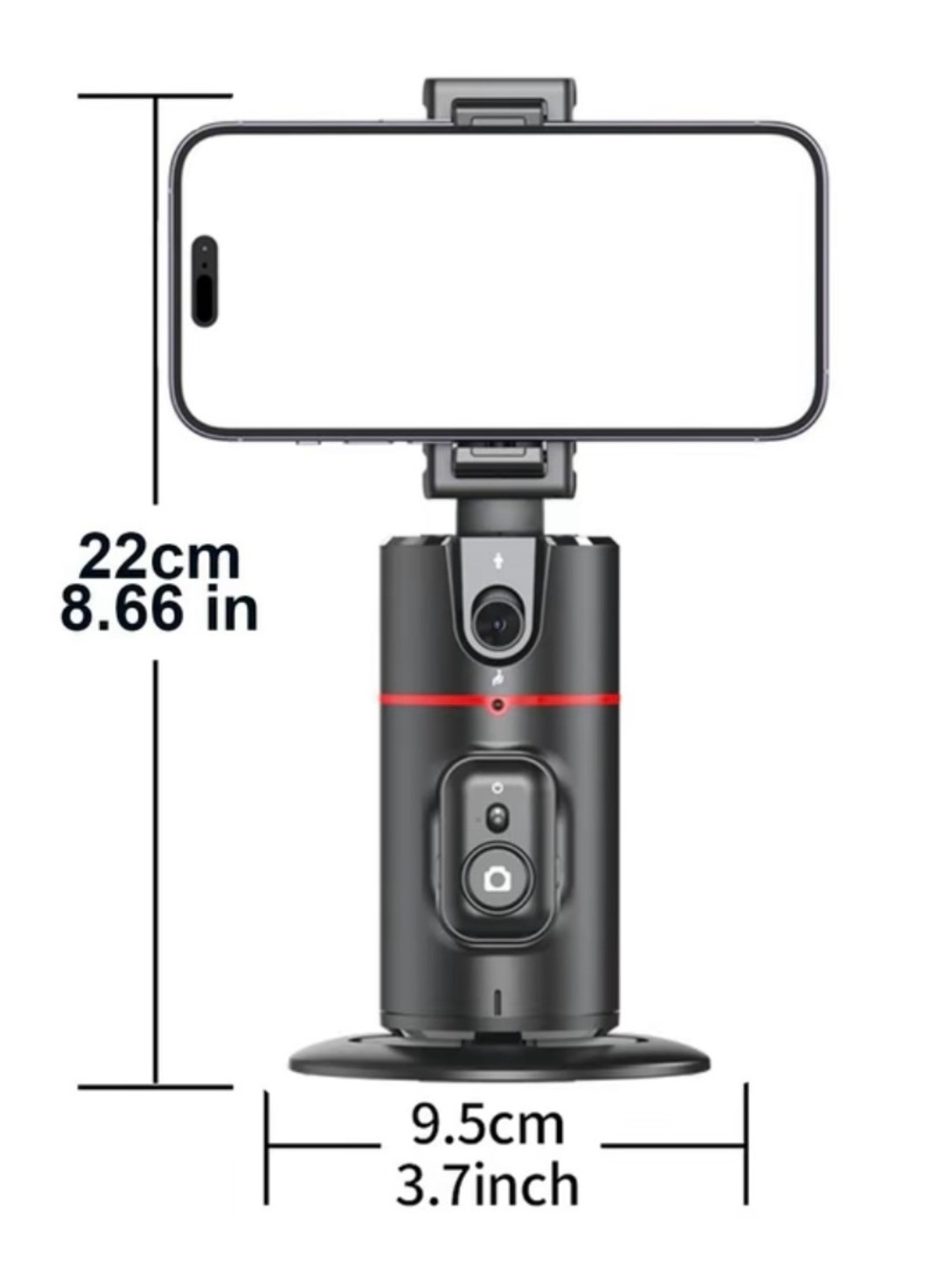 Auto-Tracking Black Smartphone Mount with Remote Control - Picture 3 of 8